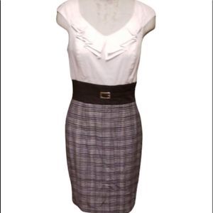 WHBM 4 dress v neck faux belt cocktail